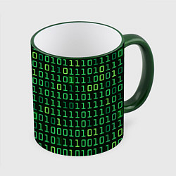 Кружка 3D Двоичный Код Binary Code, цвет: 3D-зеленый кант