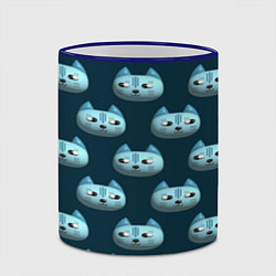 Кружка 3D Мордочки котов с эффектом 3d Паттерн, цвет: 3D-синий кант — фото 2