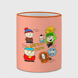 Кружка 3D Южный парк персонажи South Park, цвет: 3D-оранжевый кант — фото 2