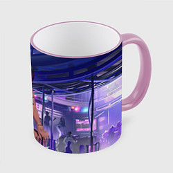 Кружка 3D Jydy Джуди Cyberpunk2077, цвет: 3D-розовый кант