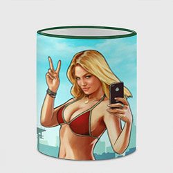 Кружка 3D GTA Beach girl, цвет: 3D-зеленый кант — фото 2