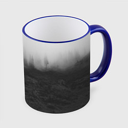 Кружка 3D Туманный лес - туман, цвет: 3D-синий кант