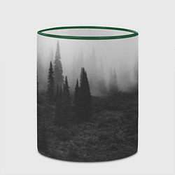 Кружка 3D Туманный лес - туман, цвет: 3D-зеленый кант — фото 2