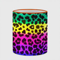 Кружка 3D Leopard Pattern Neon, цвет: 3D-оранжевый кант — фото 2