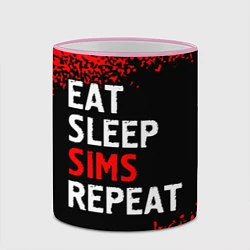 Кружка 3D Eat Sleep Sims Repeat Краска, цвет: 3D-розовый кант — фото 2