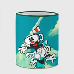 Кружка 3D 2 Чашечки Cuphead, цвет: 3D-зеленый кант — фото 2