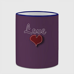 Кружка 3D Heart and Love, цвет: 3D-синий кант — фото 2