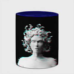 Кружка 3D Горгона медуза medusa gorgon, цвет: 3D-белый + синий — фото 2