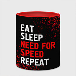 Кружка 3D Eat Sleep Need for Speed Repeat - Спрей, цвет: 3D-белый + красный — фото 2