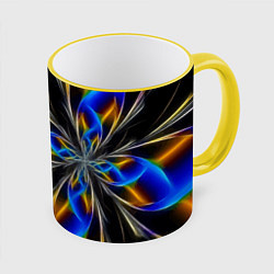 Кружка 3D Neon vanguard pattern Fashion 2023, цвет: 3D-желтый кант