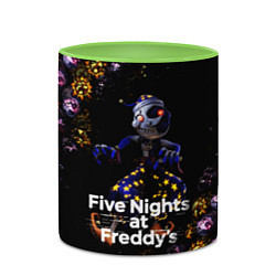 Кружка 3D Five Nights at Freddys Луна паттерн, цвет: 3D-белый + светло-зеленый — фото 2