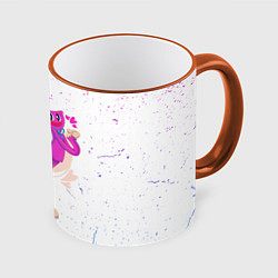 Кружка 3D Влюбленные Хагги Вагги и Кисси Мисси, цвет: 3D-оранжевый кант