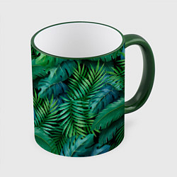 Кружка 3D Green plants pattern, цвет: 3D-зеленый кант