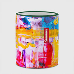 Кружка 3D Импрессионизм Лето Абстракция Impressionism Summer, цвет: 3D-зеленый кант — фото 2