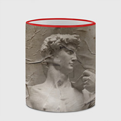Кружка 3D Микеланджело Буонарроти Давид Пост-арт Michelangel, цвет: 3D-красный кант — фото 2