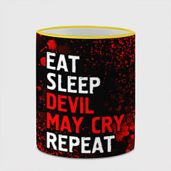 Кружка 3D Eat Sleep Devil May Cry Repeat Арт, цвет: 3D-желтый кант — фото 2