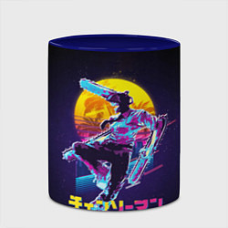 Кружка 3D CHAINSAW MAN on the background of the moon, цвет: 3D-белый + синий — фото 2