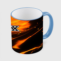 Кружка 3D FOX RACING - ФОКС СИЯНИЕ, цвет: 3D-небесно-голубой кант