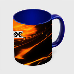 Кружка 3D FOX RACING - ФОКС СИЯНИЕ, цвет: 3D-белый + синий