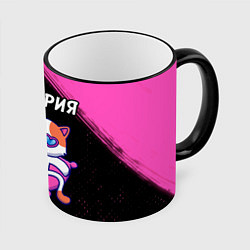 Кружка 3D Виктория КОШЕЧКА Краски, цвет: 3D-черный кант