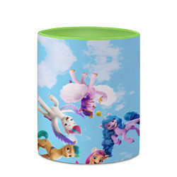 Кружка 3D My Little Pony летают в облаках, цвет: 3D-белый + светло-зеленый — фото 2