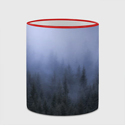 Кружка 3D Лес в ночи, цвет: 3D-красный кант — фото 2