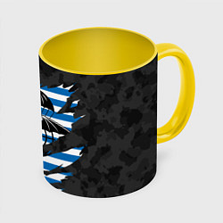 Кружка 3D СПЕЦНАЗ ГРУ ВДВ, цвет: 3D-белый + желтый