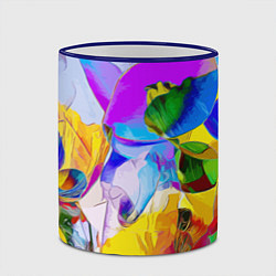 Кружка 3D Цветы Буйство красок Flowers Riot of colors, цвет: 3D-синий кант — фото 2