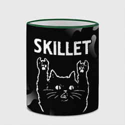 Кружка 3D Группа Skillet и Рок Кот, цвет: 3D-зеленый кант — фото 2