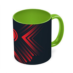 Кружка 3D Красный Символ League of Legends на темном фоне со, цвет: 3D-белый + светло-зеленый