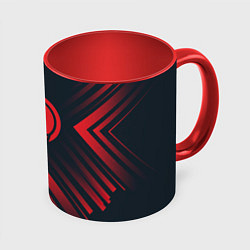 Кружка 3D Красный Символ League of Legends на темном фоне со, цвет: 3D-белый + красный