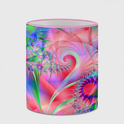 Кружка 3D WRITHING COLORED FRACTALS, цвет: 3D-розовый кант — фото 2