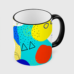 Кружка 3D ABSTRACT COLORED GEOMETRIC SHAPES, цвет: 3D-черный кант