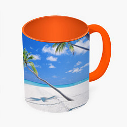Кружка 3D Island of hawaii, цвет: 3D-белый + оранжевый