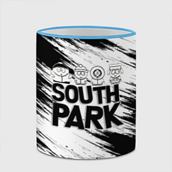 Кружка 3D Южный парк - персонажи и логотип South Park, цвет: 3D-небесно-голубой кант — фото 2