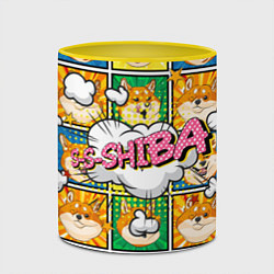 Кружка 3D Pop art shiba inu, цвет: 3D-белый + желтый — фото 2
