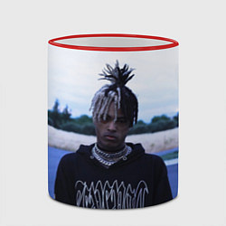 Кружка 3D XXXTentacion in a revenge hoodie, цвет: 3D-красный кант — фото 2