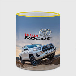 Кружка 3D Toyota Hilux Rogue Off-road vehicle Тойота - прохо, цвет: 3D-желтый кант — фото 2