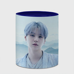 Кружка 3D MIN YOONGI BTS YET TO COME, цвет: 3D-белый + синий — фото 2