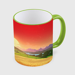 Кружка 3D Дорога к солнцу, цвет: 3D-светло-зеленый кант