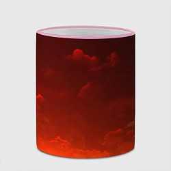 Кружка 3D Облака перед восходом солнца, цвет: 3D-розовый кант — фото 2