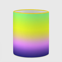 Кружка 3D Разноцветный размытый фон градиент, цвет: 3D-желтый кант — фото 2