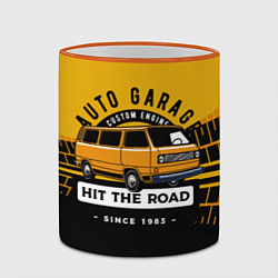 Кружка 3D AUTO GARAGE HIT THE ROAD, цвет: 3D-оранжевый кант — фото 2