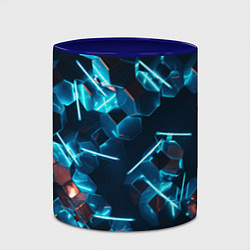 Кружка 3D Неоновые фигуры с лазерами - Голубой, цвет: 3D-белый + синий — фото 2