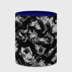 Кружка 3D Черно-белый абстрактный камуфляж, цвет: 3D-белый + синий — фото 2