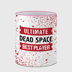 Кружка 3D Dead Space: красные таблички Best Player и Ultimat, цвет: 3D-розовый кант — фото 2