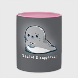 Кружка 3D Seal of Disapproval, цвет: 3D-белый + розовый — фото 2