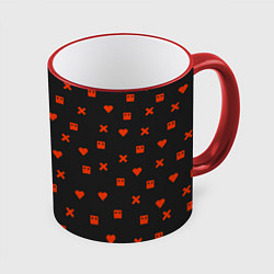 Кружка 3D Love Death and Robots red pattern, цвет: 3D-красный кант