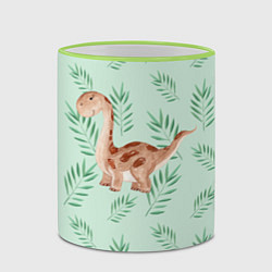 Кружка 3D Маленький динозаврик Dino, цвет: 3D-светло-зеленый кант — фото 2