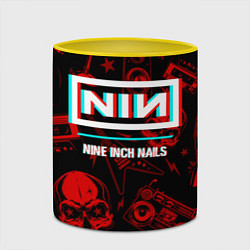 Кружка 3D Nine Inch Nails Rock Glitch, цвет: 3D-белый + желтый — фото 2